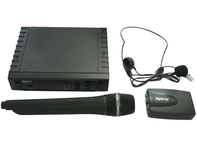 MICROPHONE WIRELESS UHF SYSTEM DUAL 1x handheld, 1x headset mic [MICHYB006]